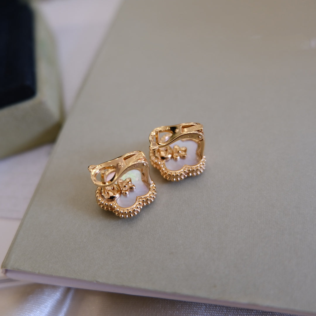 ¡®Glow Jewelry¡¯LUCKY PINK GOLD WHITE MOP EARRINGS