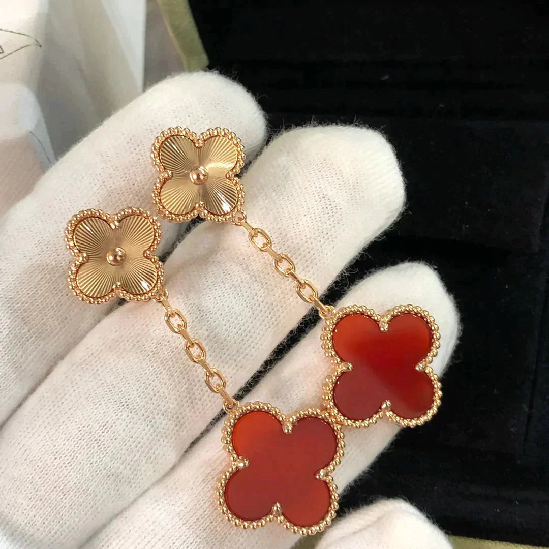 ¡®Glow Jewelry¡¯CLOVER 2 MOTIF LASER-KARNEOL-OHRRINGE