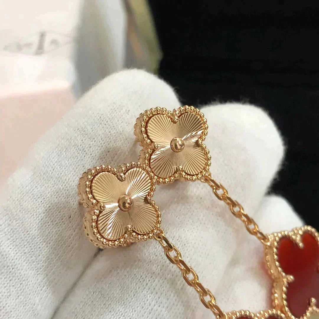 ¡®Glow Jewelry¡¯CLOVER 2 MOTIF LASER-KARNEOL-OHRRINGE