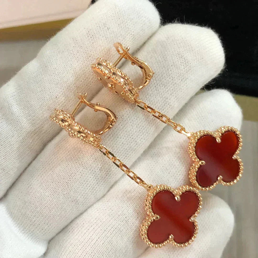 ¡®Glow Jewelry¡¯CLOVER 2 MOTIF LASER-KARNEOL-OHRRINGE
