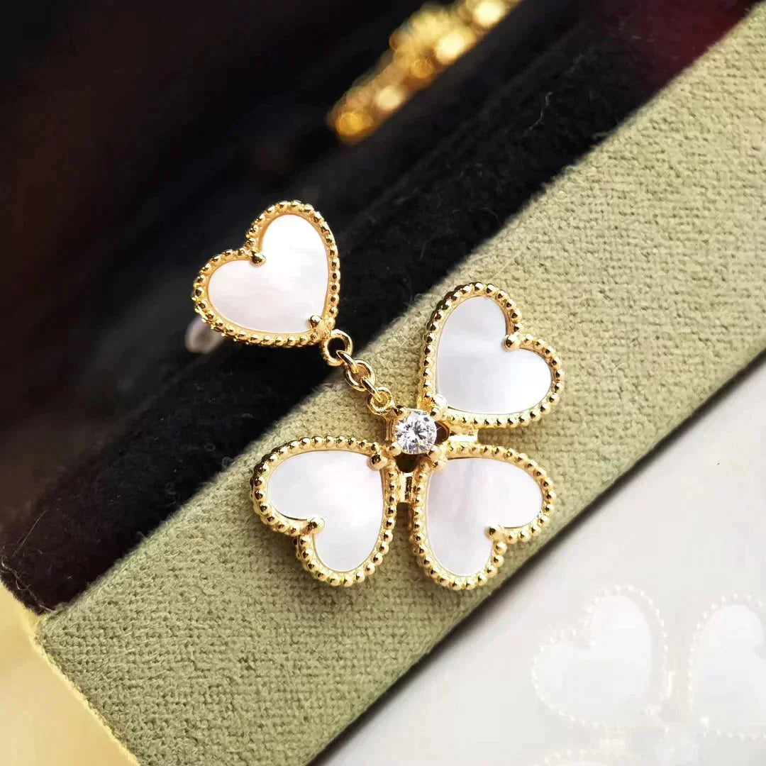 [Glow Jewelry]CLOVER SWEET WHITE MOP EARRINGS