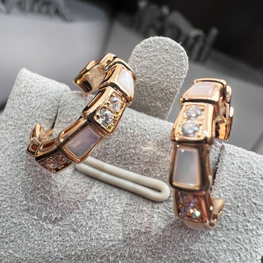 [Glow Jewelry]SERPENTI MOP PINK GOLD EARRINGS