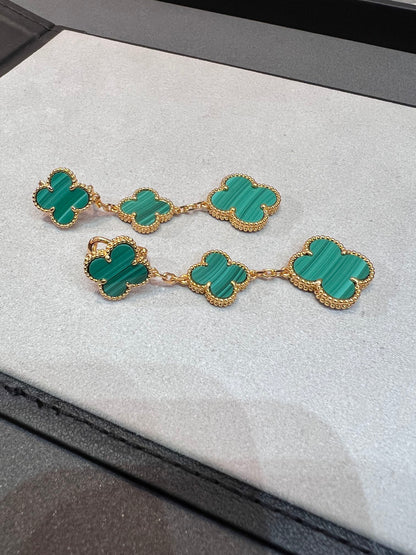 ¡®Glow Jewelry¡¯CLOVER MALACHITE 3 MOTIFS GOLD