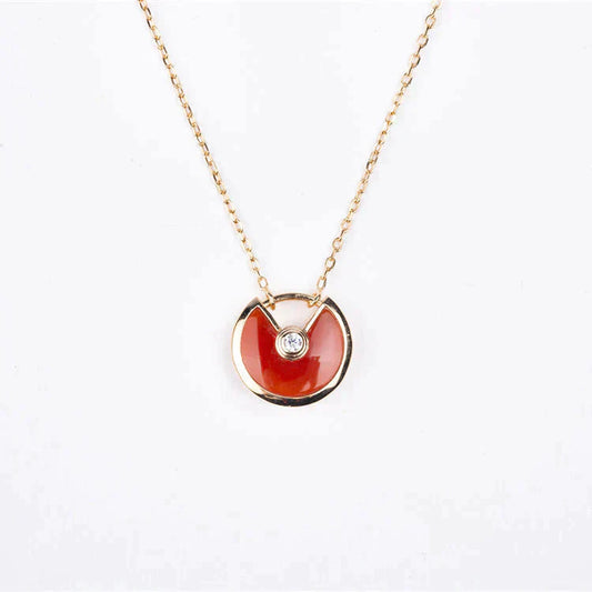 „Glow Jewelry“ Amulett Gold Karneol Onyx Kette