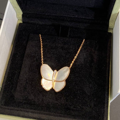 „Glow Jewelry“ SCHMETTERLING GOLD MOP DIAMANT HALSKETTE