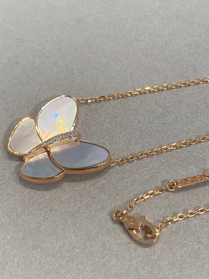 „Glow Jewelry“ SCHMETTERLING GOLD MOP DIAMANT HALSKETTE