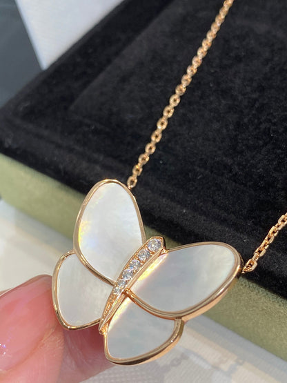 „Glow Jewelry“ SCHMETTERLING GOLD MOP DIAMANT HALSKETTE