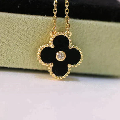Glow Jewelry – KLEE 15MM DIAMANT ONYX HALSKETTE