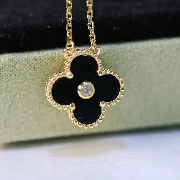 Glow Jewelry – KLEE 15MM DIAMANT ONYX HALSKETTE