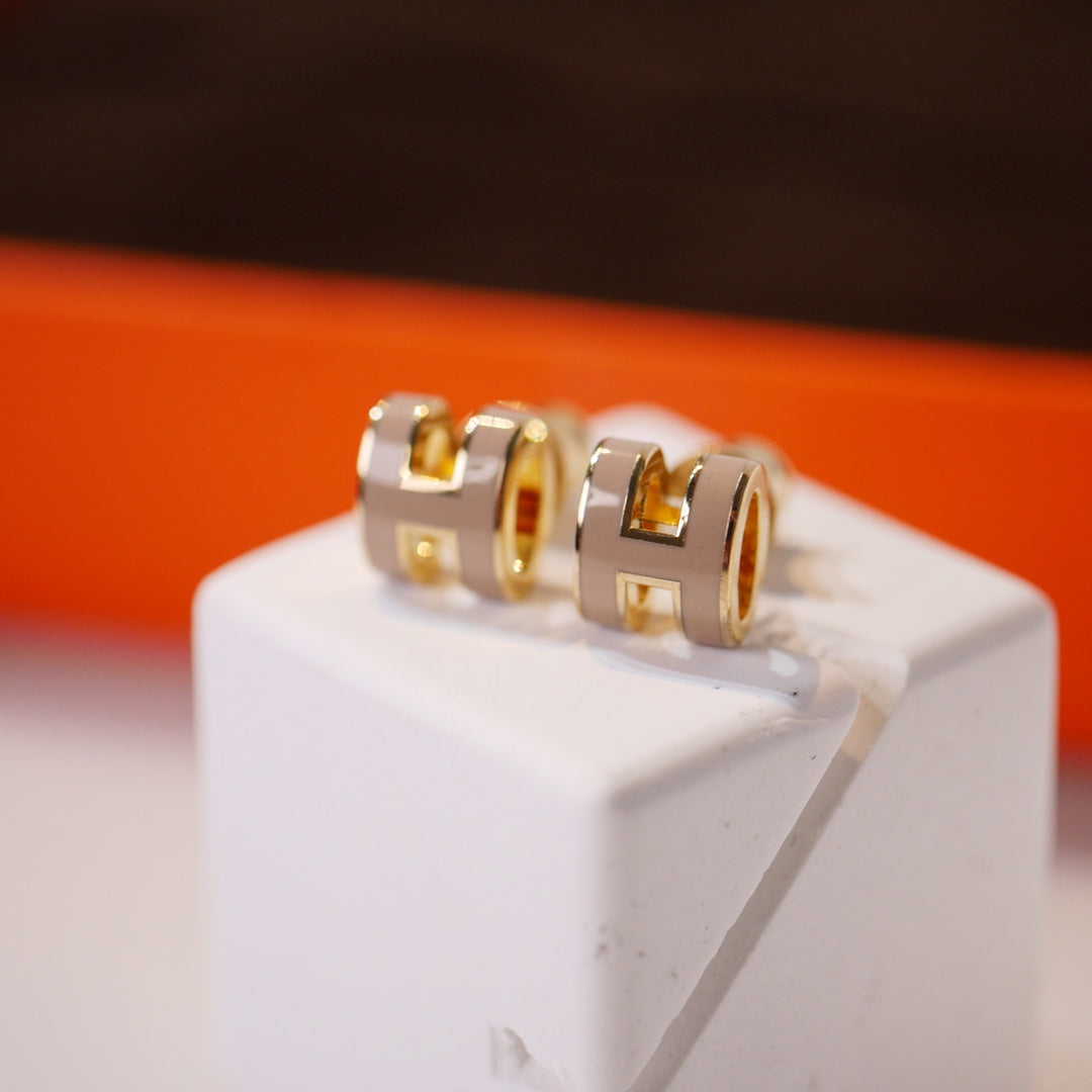 „Glow Jewelry“ MINI POP H GOLD OHRRINGE GRAU
