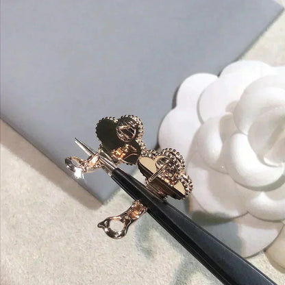 ¡®Glow Jewelry¡¯CLOVER MEDIUM 1 MOTIVE ROSA PERLMUTT DIAMANT OHRRINGE