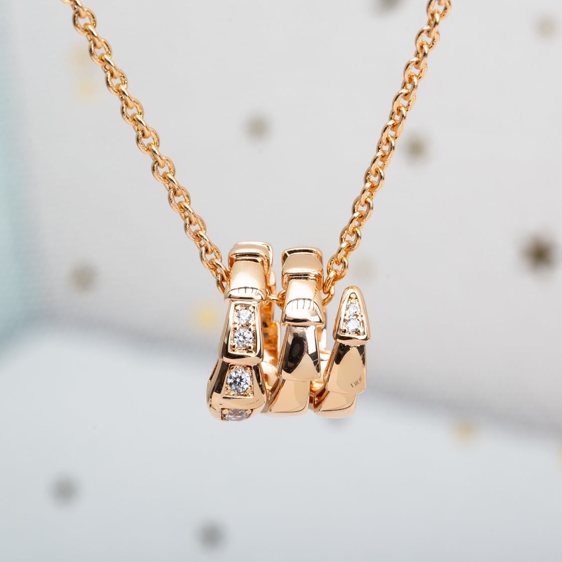 [Glow Jewelry]SERPENTI PINK GOLD NECKLACE DIAMOND