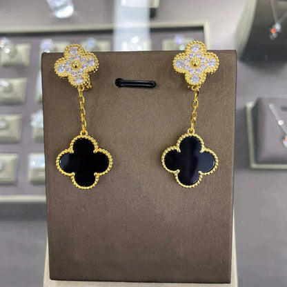 ¡®Glow Jewelry¡¯CLOVER  2 MOTIFS  DIAMOND  EARRINGS (MULTIPLE CHOICESç´
