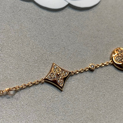 „Glow Jewelry“ STERN UND SONNE 4 MOTIVE GOLD DIAMANTEN ARMBAND
