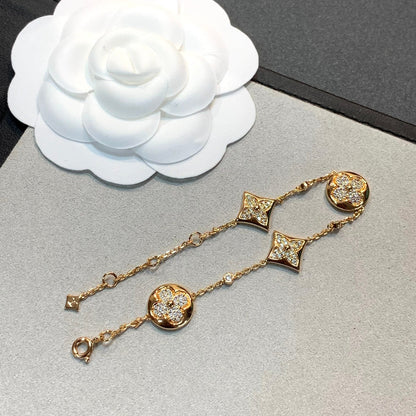 „Glow Jewelry“ STERN UND SONNE 4 MOTIVE GOLD DIAMANTEN ARMBAND
