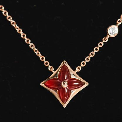 [Glow Jewelry]STAR NECKLACE PINK GOLD 1 DIAMOND