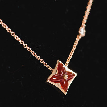 [Glow Jewelry]STAR NECKLACE PINK GOLD 1 DIAMOND