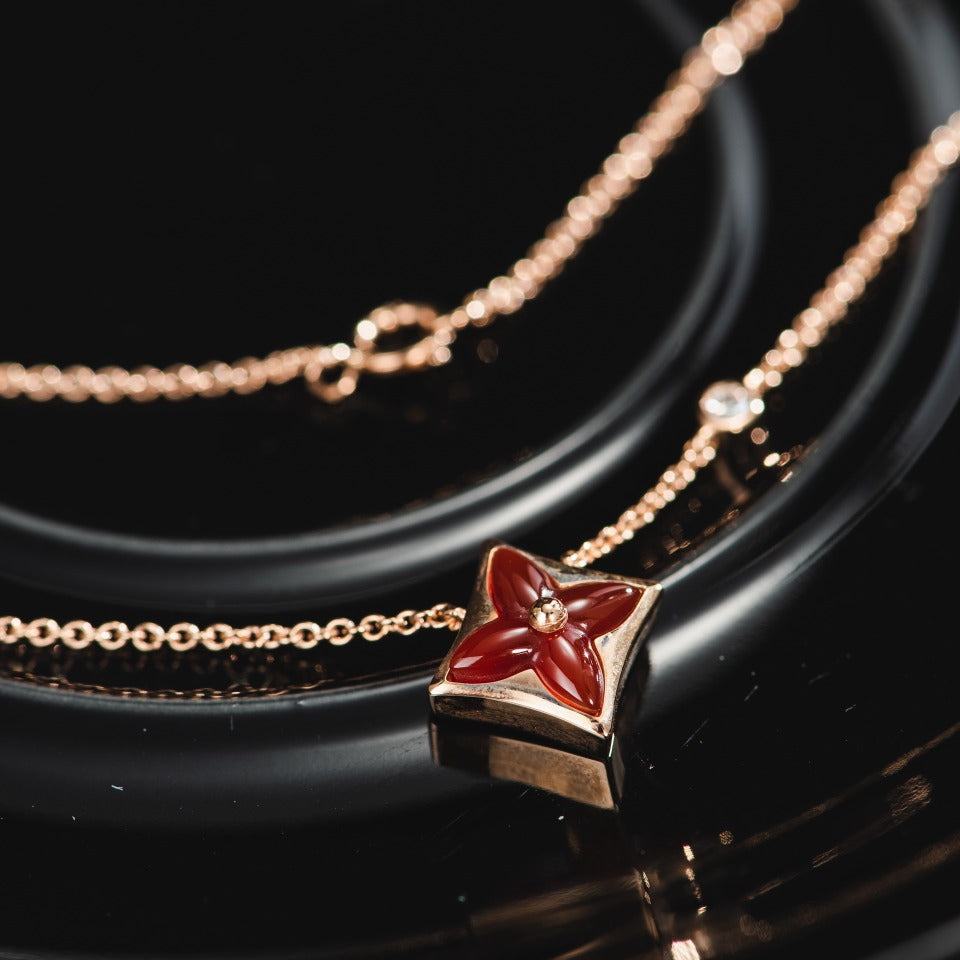 ¡®Glow Jewelry¡¯STAR NECKLACE PINK GOLD 1 DIAMOND