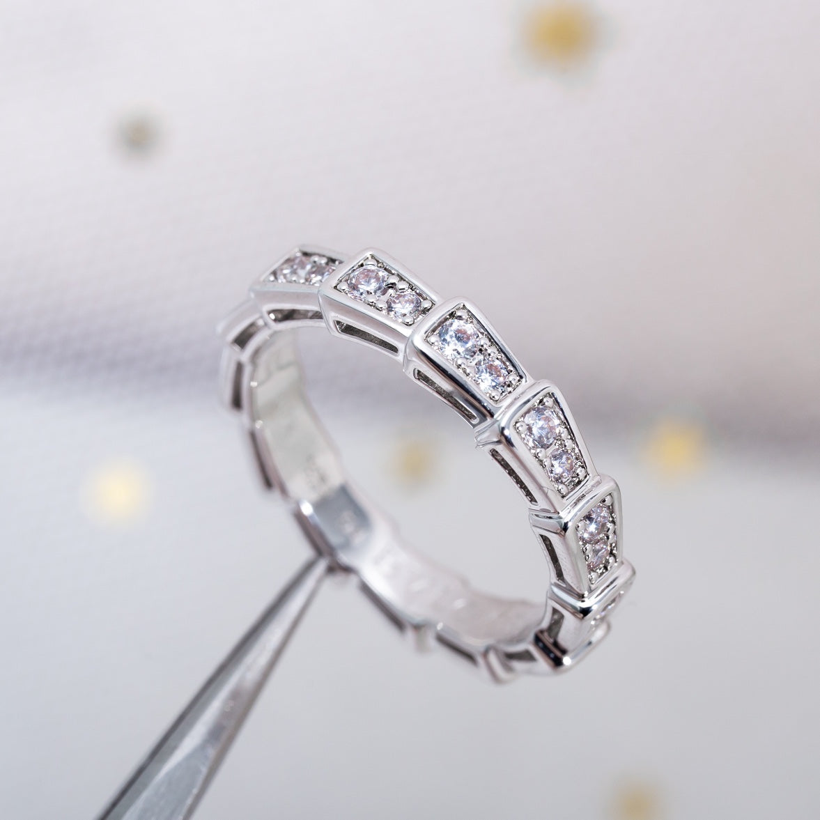 [Glow Jewelry]SERPENTI RING SILVER DIAMOND PAVED 3MM