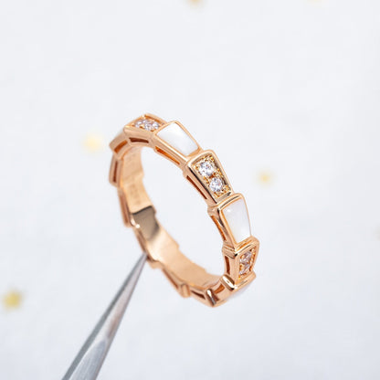 [Glow Jewelry]SERPENTI RING PINK GOLD DIAMOND MOP 3MM
