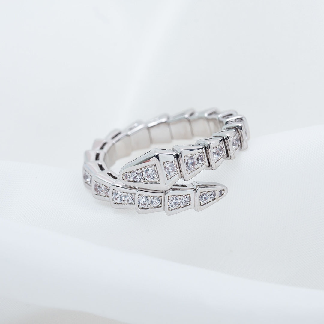 [Glow Jewelry]SERPENTI RING SILVER DIAMOND PAVED 4MM