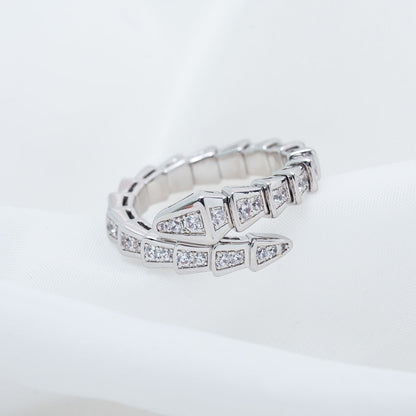 [Glow Jewelry]SERPENTI RING SILVER DIAMOND PAVED 4MM