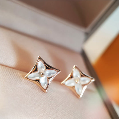 [Glow Jewelry]STAR MOP PINK GOLD EARRINGS