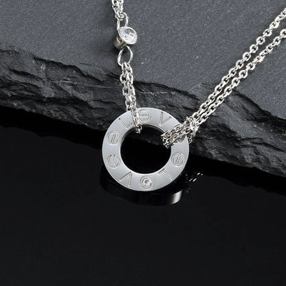 ¡®Glow Jewelry¡¯LOVE NECKLACE 16MM 2 DIAMONDS