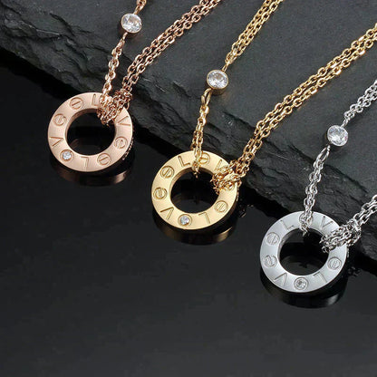 [Glow Jewelry]LOVE NECKLACE 16MM 2 DIAMONDS