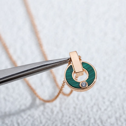 [Glow Jewelry]GARI NECKLACE PINK GOLD MALACHITE