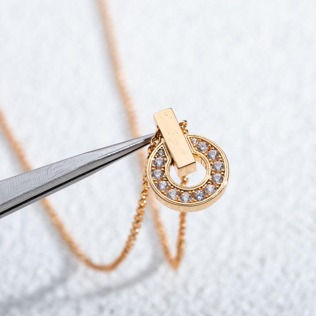 [Glow Jewelry]GARI NECKLACE PINK GOLD DIAMOND