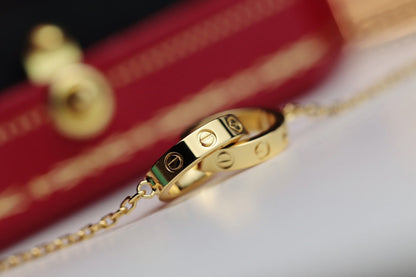 [Glow Jewelry]LOVE NECKLACE DOUBLE RING GOLD