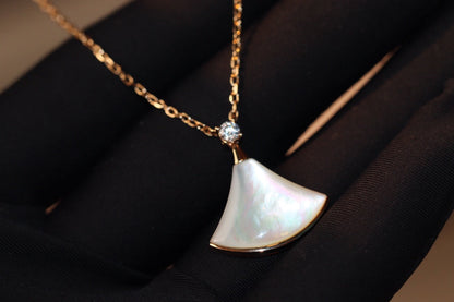 [Glow Jewelry]DREAM NECKLACE WHITE MOP PINK GOLD 1 DIAMOND