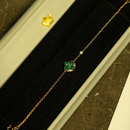 Glow Jewelry SUN MALACHIT 1 DIAMANT ROSÉGOLD ARMREIF