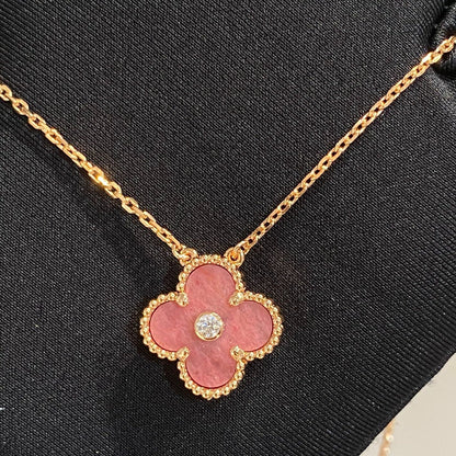 „Glow Jewelry“ KLEE 15MM DIAMANT RHODONIT-HALSKETTE
