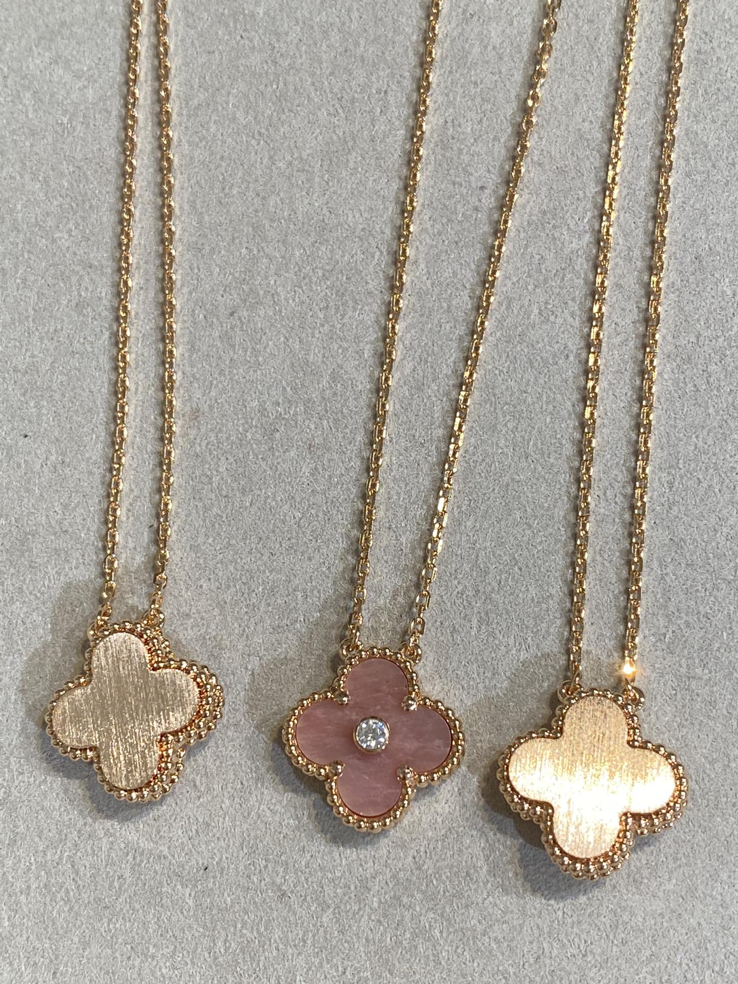 „Glow Jewelry“ KLEE 15MM DIAMANT RHODONIT-HALSKETTE