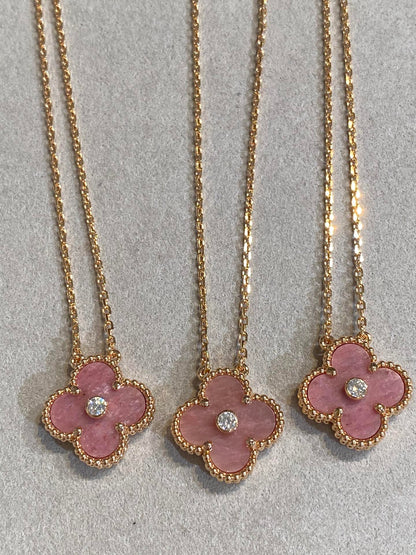„Glow Jewelry“ KLEE 15MM DIAMANT RHODONIT-HALSKETTE