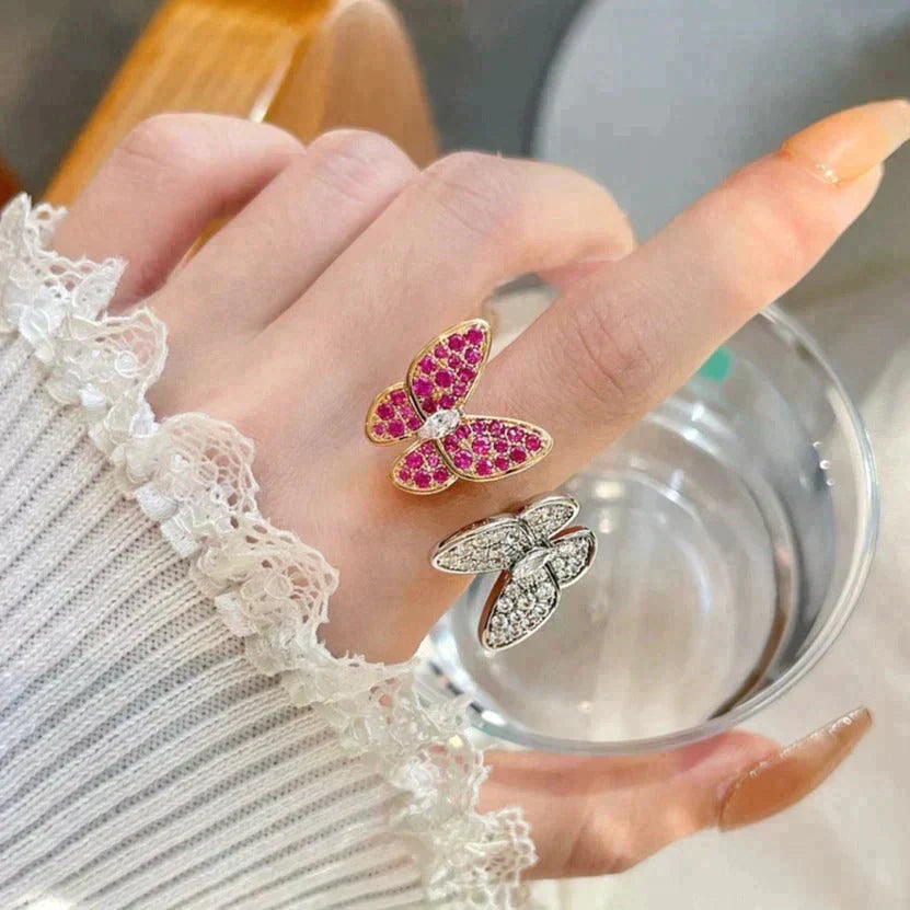 [Glow Jewelry]TWIN BUTTERFLY DIAMOND RING
