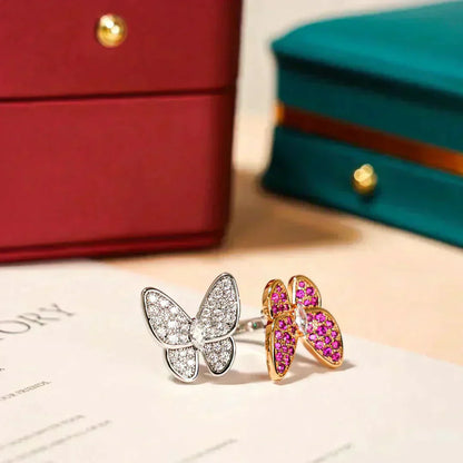 ¡®Glow Jewelry¡¯TWIN BUTTERFLY DIAMOND RING