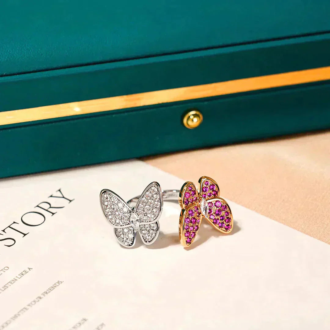[Glow Jewelry]TWIN BUTTERFLY DIAMOND RING