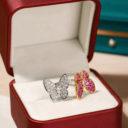 [Glow Jewelry]TWIN BUTTERFLY DIAMOND RING