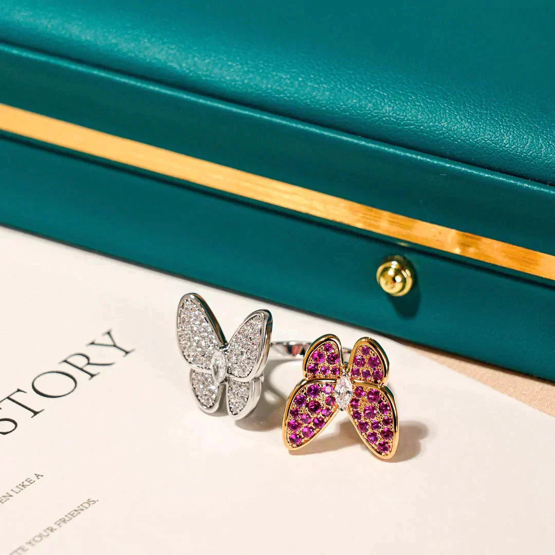 ¡®Glow Jewelry¡¯TWIN BUTTERFLY DIAMOND RING