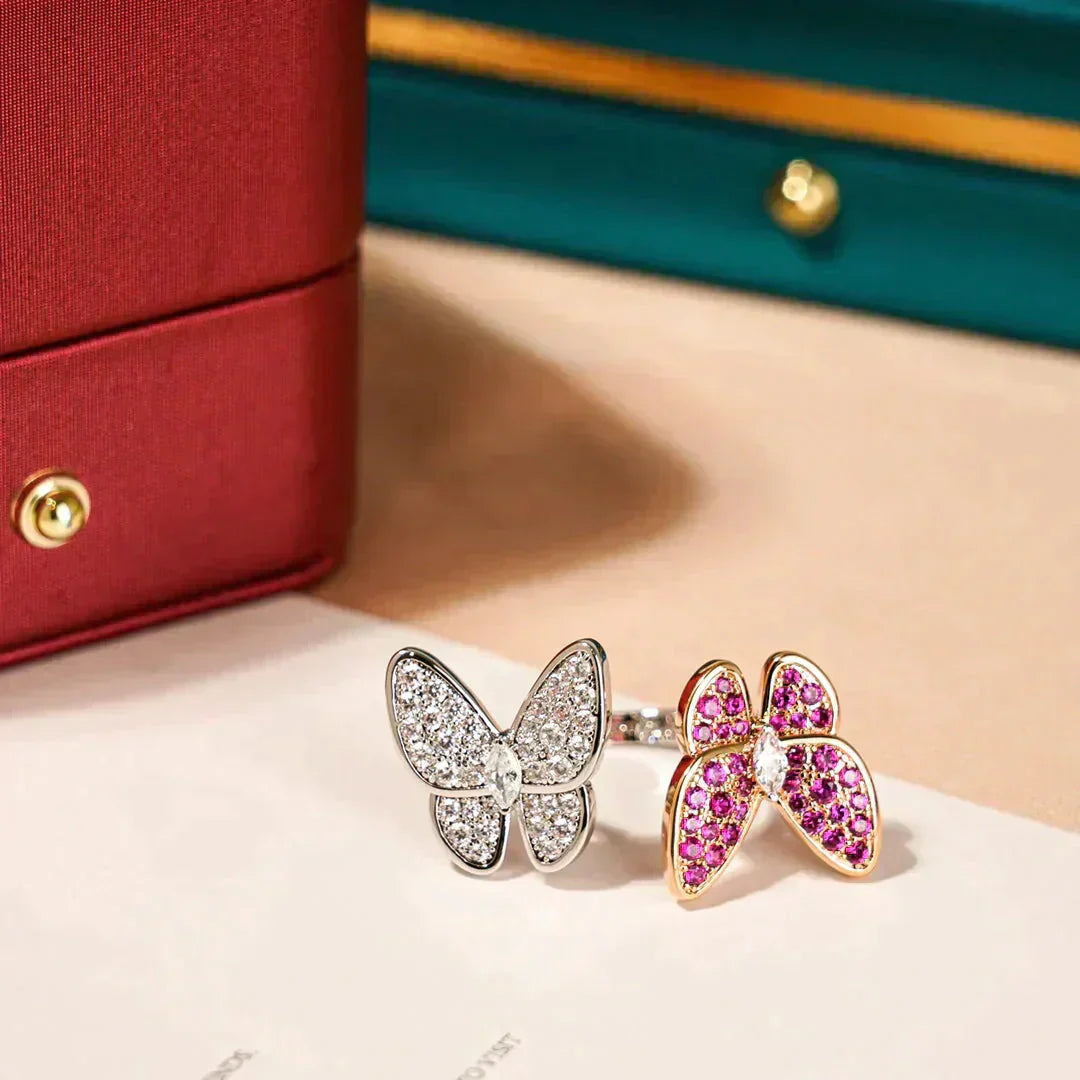 ¡®Glow Jewelry¡¯TWIN BUTTERFLY DIAMOND RING
