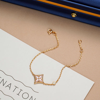 [Glow Jewelry]STAR 1 DIAMOND PINK GOLD BRACELET