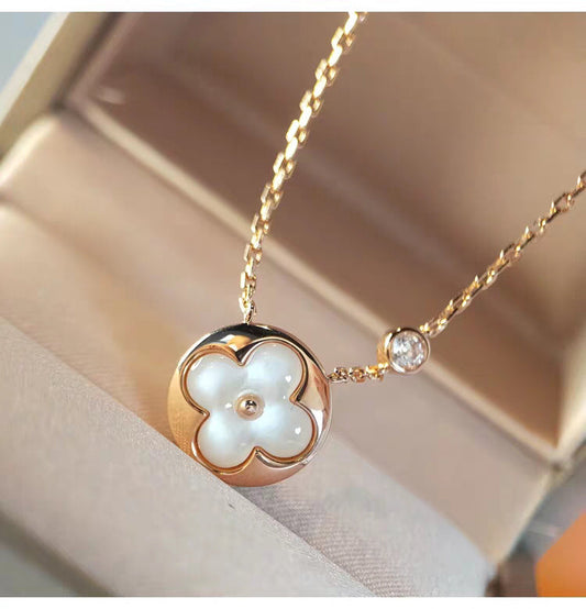 „Glow Jewelry“ SONNEN MOP GOLD 1 DIAMANT HALSKETTE