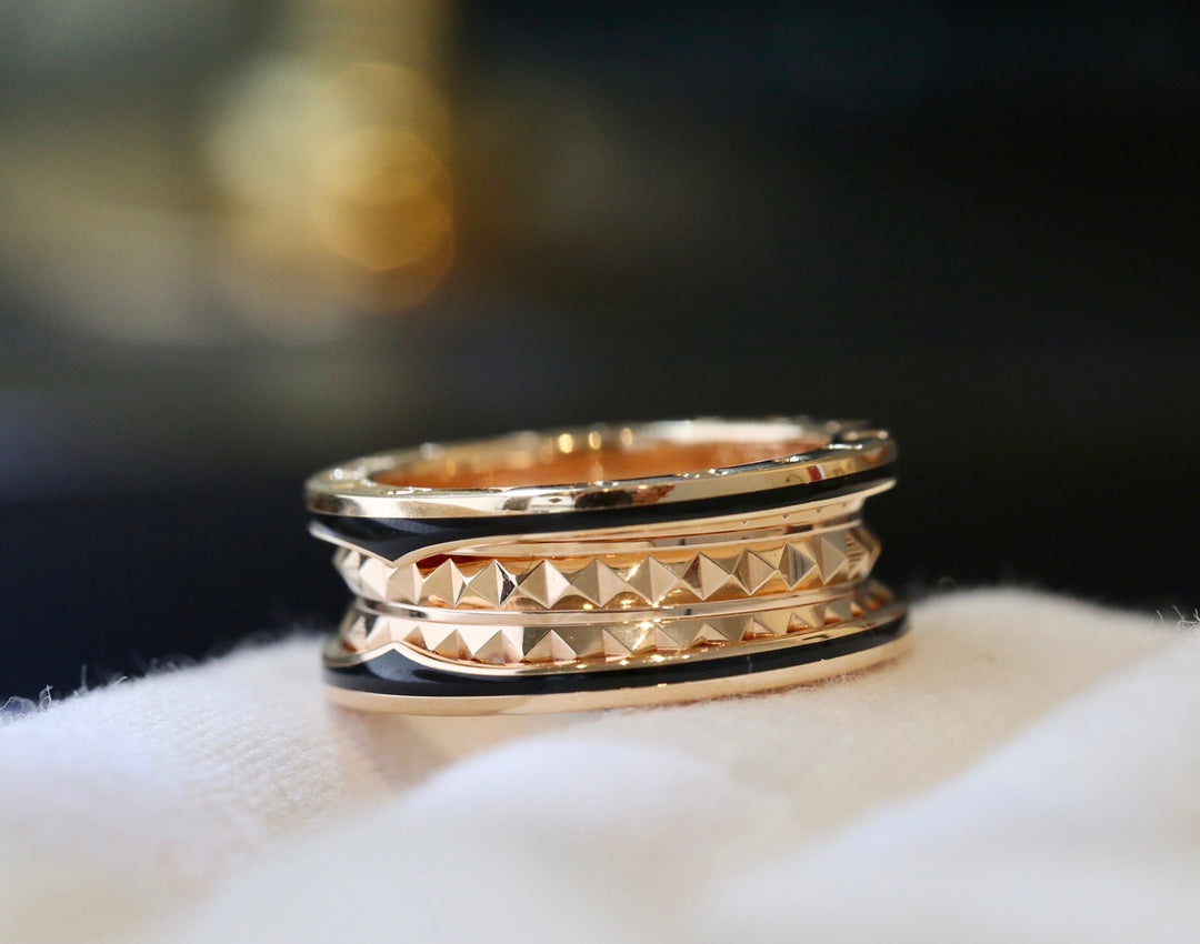 [Glow Jewelry]ZERO 1 PINK GOLD BLACK CERAMIC RING