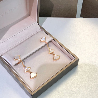 [Glow Jewelry]DREAM EARRINGS 3 MOTIFS DIAMOND MOP PINK GOLD