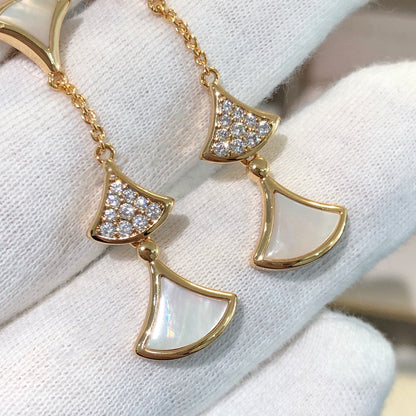 [Glow Jewelry]DREAM EARRINGS 3 MOTIFS DIAMOND MOP PINK GOLD