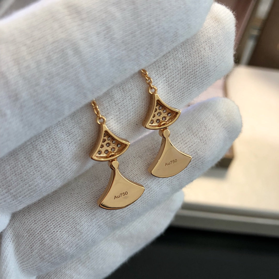 [Glow Jewelry]DREAM EARRINGS 3 MOTIFS DIAMOND MOP PINK GOLD
