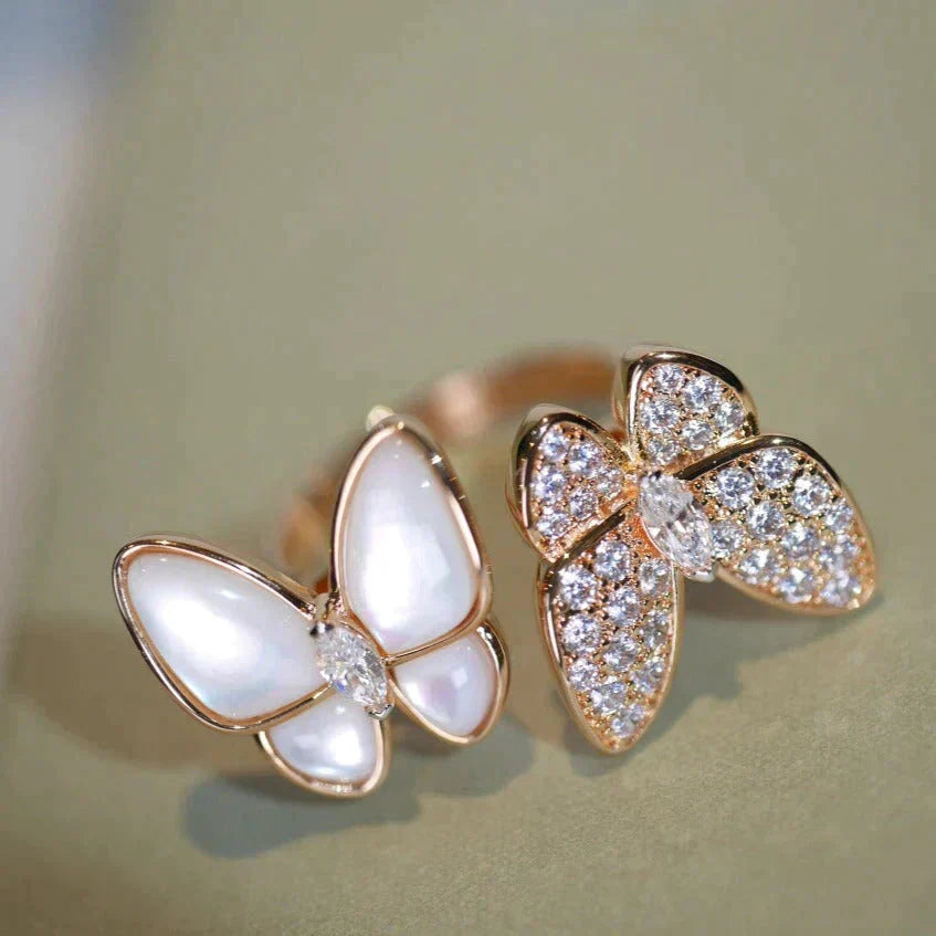 [Glow Jewelry]TWIN BUTTERFLY DIAMOND MOP RING